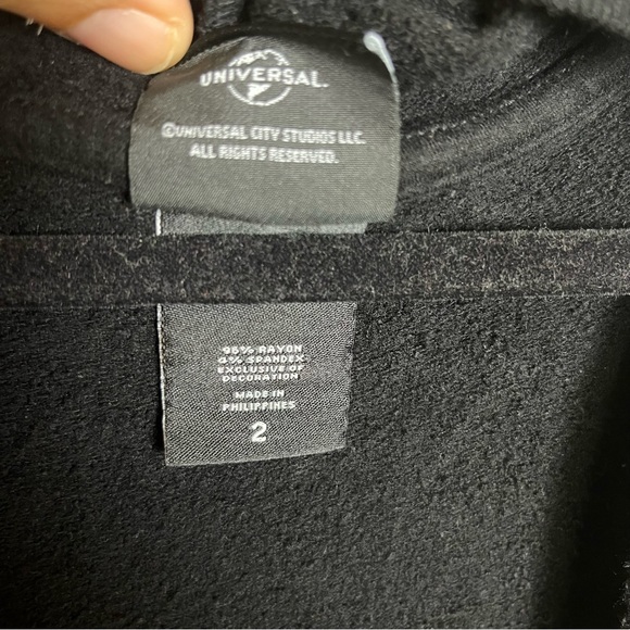 Universal Studios Monsters Hoodie Open Cardigan Womens XL Black Two Pocket - Picture 7 of 7